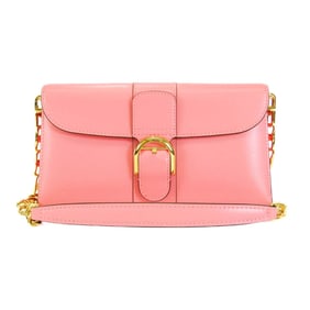 Delvaux Women's Leather Chain/Shoulder Wallet Pink