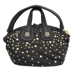 Givenchy Nightingale Star Studs Women's Leather,Nylon Handbag,Shoulder Bag Black