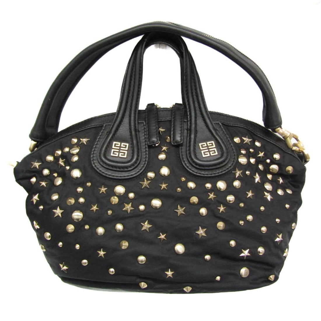 Givenchy Nightingale Star Studs Women's Leather,Nylon Handbag,Shoulder Bag Black: --- Catalog ---Category: SizeSize (HxWxD): 24cm x 25cm x 12cm / 9.44'' x 9.84'' x 4.72''Category: DesignType: Handbag, Shoulder bagColor: BlackGender: WomenMaterial: Leather , Nylon Category: GeneralL