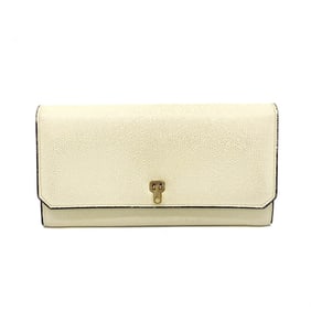 Valextra Women,Men Leather Long Wallet (bi-fold) Cream