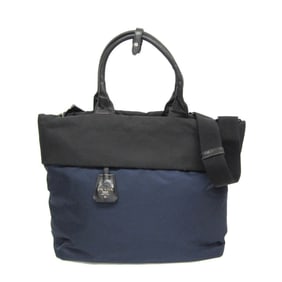Prada 1BG521 Women's Leather,Nylon Handbag,Shoulder Bag Black,Navy