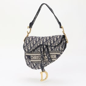 Christian Dior Trotter Saddle Handbag Tote Bag Hand Shoulder Luxury EEY AX1-4