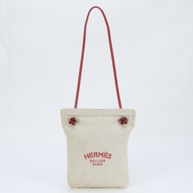 Hermes Aline PM Toile Chevron Leather Shoulder Bag Handbag Women's