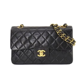 CHANEL Matelasse 23 Chain Shoulder Bag Leather Black A01113 Gold Hardware