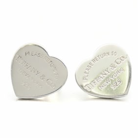Tiffany & Co. Lean-toe earrings, 925 silver, approx. 3.3g, silver heart tag, women's, TIFFANY