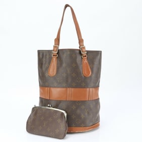Louis Vuitton USA Exclusive Monogram Bucket GM M42236 Leather Shoulder Handbag for Women