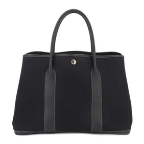 Hermes HERMES Garden 36 PM Toile Officier Leather Black ?G Stamp Party