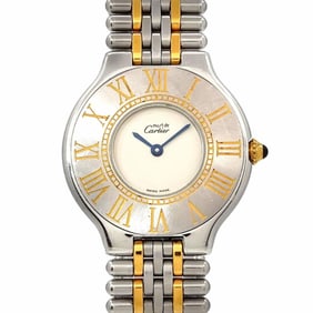 Cartier Must 21 Vantianne LM Combi W10050F4 Boys' Watch Ivory Quartz