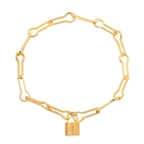 Louis Vuitton Padlock Key Charm 17cm Bracelet K18 YG Yellow Gold 750