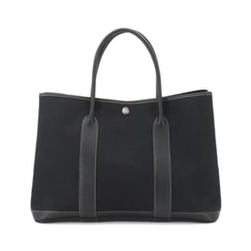 Hermes HERMES Garden 36 PM Toile Officier Leather Black K Stamp Party