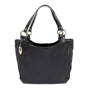 FENDI Zucca Tote Bag in pattern canvas and leather, black, gold hardware, 8BH156