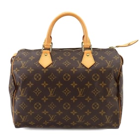 Louis Vuitton Monogram Speedy 30 Handbag Brown M41526 Gold Hardware