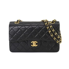 CHANEL Matelasse 23 Chain Shoulder Bag Leather Black A01113 Gold Hardware