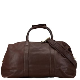 Coach Boston Bag Shoulder 502T Brown Leather Women's COACH