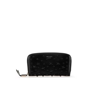 Jimmy Choo Star Studs Long Wallet Black Leather Women's JIMMY CHOO
