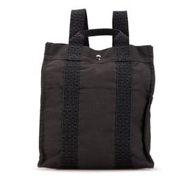 Hermes Air Line Ad MM Backpack Grey Canvas Women's HERMES