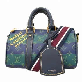 Louis Vuitton Monogram Heritage Keepall Bandouliere 25 Handbag M25786 Blue Stripe 2-Way Bag for Men