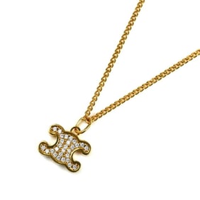 CELINE Rhinestone GP Triomphe Necklace 460GB6BZI.35OR Women's 38/40/42cm