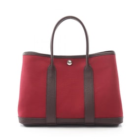 Hermes Hermès Garden Party TPM Tote Bag, Canvas and Calfskin Leather, Toile Officier Buffle,