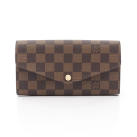 Louis Vuitton Sarah Portefeuille Bifold Long Wallet, Coated Canvas and Leather with Damier Finish,