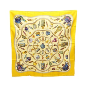 Hermes Hermès Carré 90 "Qu'Importe le flacon" Silk Scarf for Women in Multicolored Yellow