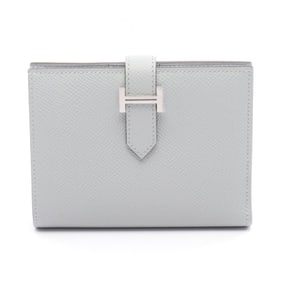 Hermes Hermès Bearn Compact Bi-fold Wallet Leather Epsom Women's Blue