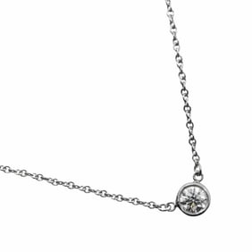 Tiffany & Co. By the Yard Necklace with a Single Diamond, Elsa Peretti, Pt950 Platinum and Approx.