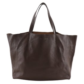 Celine Horizontal Hippo Tote Bag, Brown Leather, A4 Size, Unisex