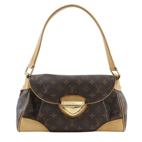 Louis Vuitton Beverly MM Shoulder Bag M40121 Monogram Canvas 2007 Brown FL4007 Flap Women's