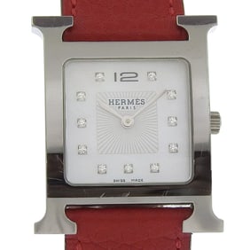 Hermès H Watch, 11-Diamond, HH1.510, Stainless Steel and Leather, 2014, Quartz Movement, Analog