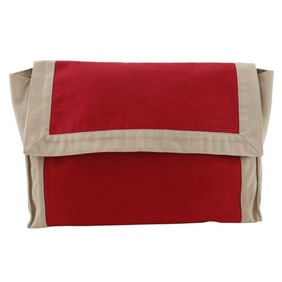 Hermes Hermès Tapidocel Clutch Bag, Cotton, Red, A5 Size, Flap, Unisex