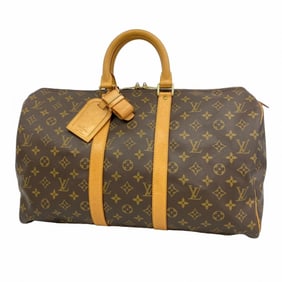 Louis Vuitton Monogram Keepall 45 Boston Bag M41428 Brown Men's and Women's