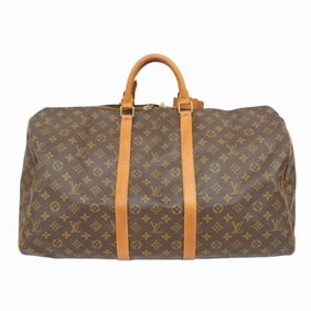 Louis Vuitton Monogram Keepall 55 Boston Bag M41424 Brown Men's and Women's