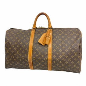 Louis Vuitton Monogram Keepall 55 Boston Bag M41424 Brown Men's/Women's P1601987