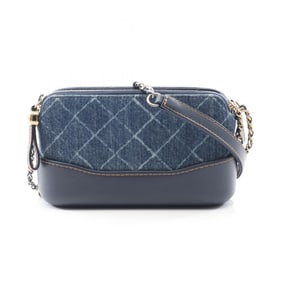 CHANEL Gabriel Shoulder Bag, Denim and Leather, Women's, Navy, A94505