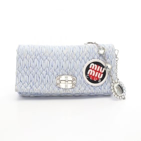 Miu Miu Miu Club Matelasse Shoulder Bag, Fabric, Women's, Blue, 5BD233
