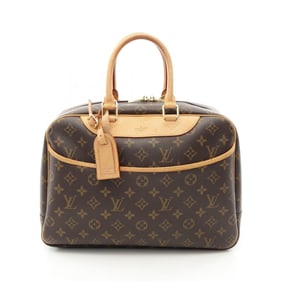 Louis Vuitton Deauville Bowling Vanity Handbag, Coated Canvas and Leather, Monogram, Women's, Brown,