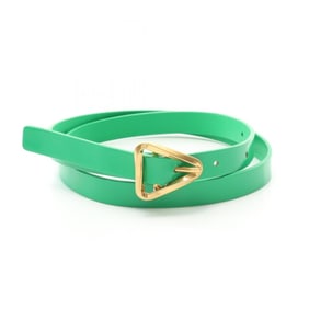 Bottega Veneta Triangle Buckle Belt, Leather, Women's, Green
