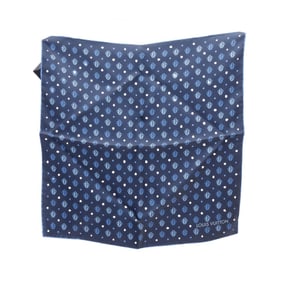 Louis Vuitton Vivienne Outline Pocket Square Scarf, Silk, Men's, Navy Blue