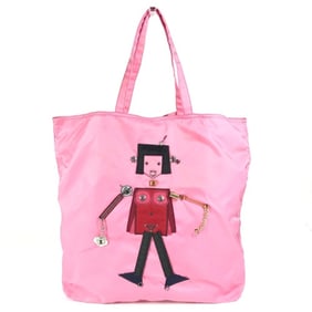 PRADA BR2897 Robot Shopping Bag, Shoulder Tote Nylon, Women's, Pink