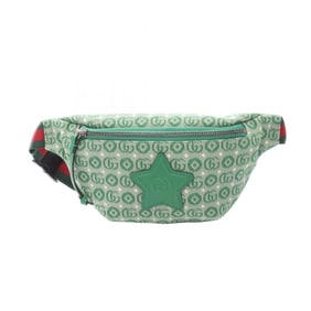 Gucci Star Children's Waist Bag/Body Bag, Canvas and Leather, Men's Women's, Green White, 502095