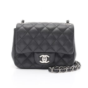 CHANEL Mini Matelasse Shoulder Bag in Calfskin Leather, Gray, Women's, A35200