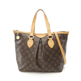 Louis Vuitton Palermo PM Handbag, Coated Canvas and Leather, Monogram, Women's, Brown, M40145