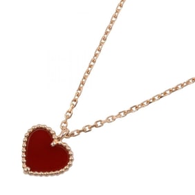 Van Cleef & Arpels Sweet Heart Carnelian Necklace in 18K Pink Gold (ARN59N00) for Women. Available