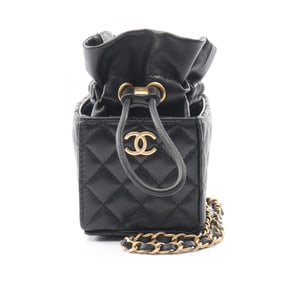 CHANEL Matelasse Mini Shoulder Bag in Lambskin Leather, Black