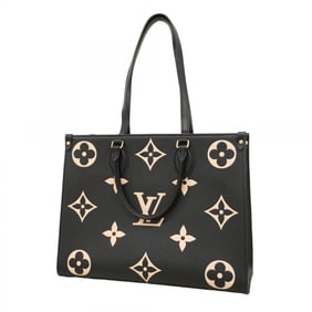 Louis Vuitton Monogram Empreinte On-the-Go MM Tote Bag M45495 Black/Beige 2-Way for Women