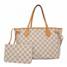 Louis Vuitton Damier Azur Neverfull PM Tote Bag N40605 White Women's