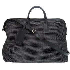Like new Valextra 2-way K-VAL My Logo canvas/leather black Boston bag, model 0824.