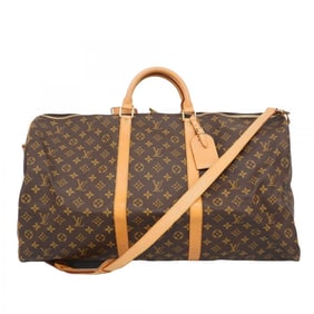 Louis Vuitton Monogram Keepall Bandouliere 60 Boston Bag M41412 Brown Men's and Women's