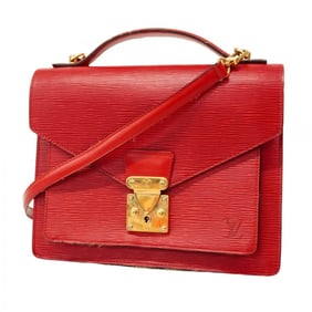 Louis Vuitton Epi Monceau Handbag M52127 Castilian Red 2-Way Bag for Women